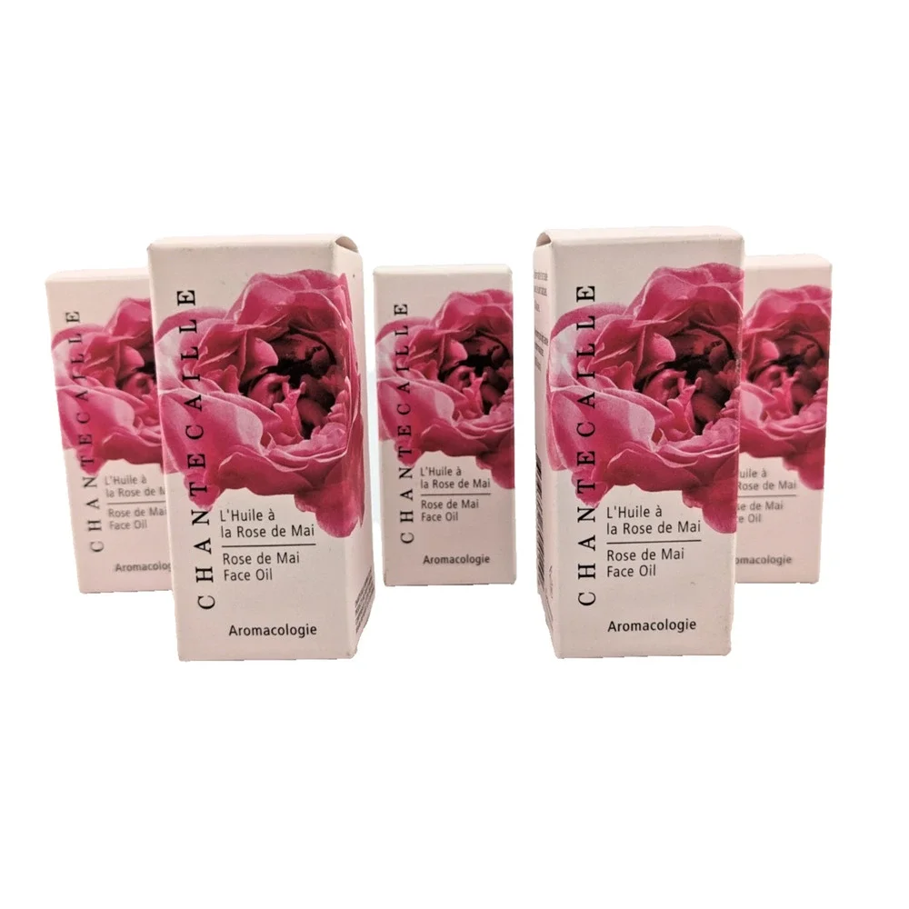 5x Chantecaille L'Huile a la Rose de Mai Face Oil Sample Mini 4ml each Boxed